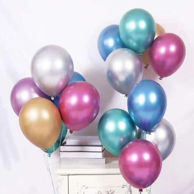 Balon Chrome 12 inch 50pcs /Balon Logam /Balon Latex/Balon Dekorasi Ultah