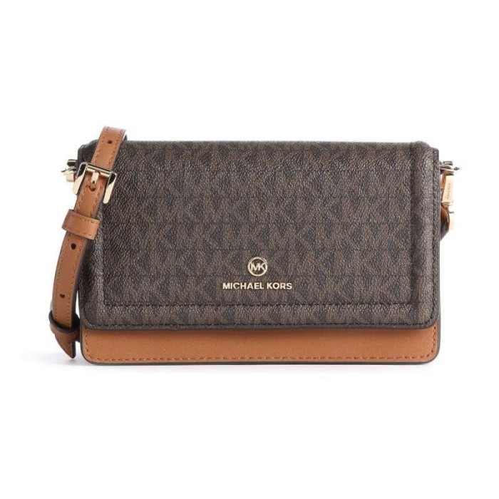 ✅New Mk Jet Set S Smartphone Convertible Crossbody Bag Brown Acorn18X11X3 Berkualitas