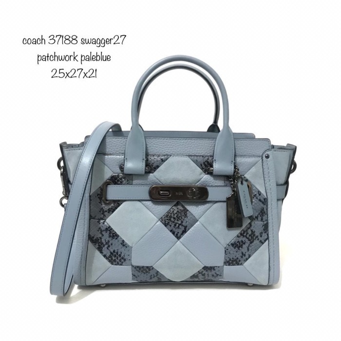 ✅New Coach Swagger 27 Patchwork Paleblue Terbatas