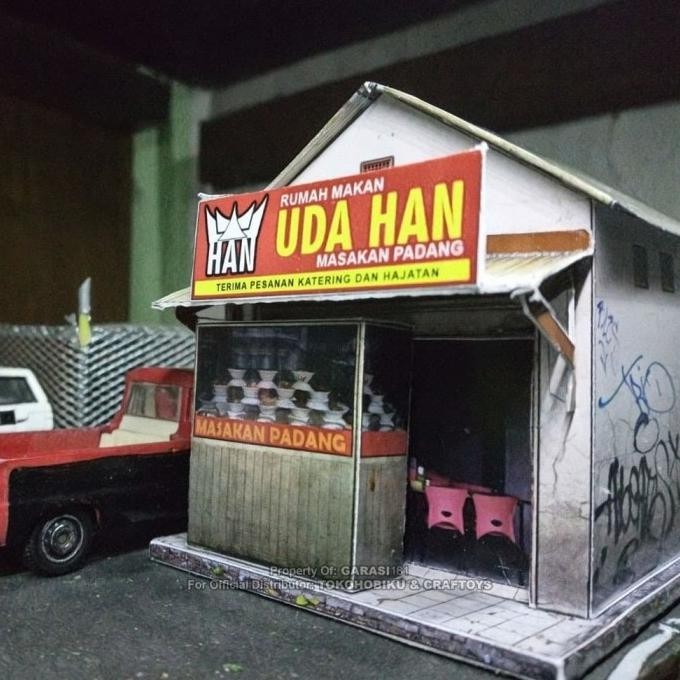 

Diorama Papercraft Skala 1/64 - Miniatur Warung Masakan Padang