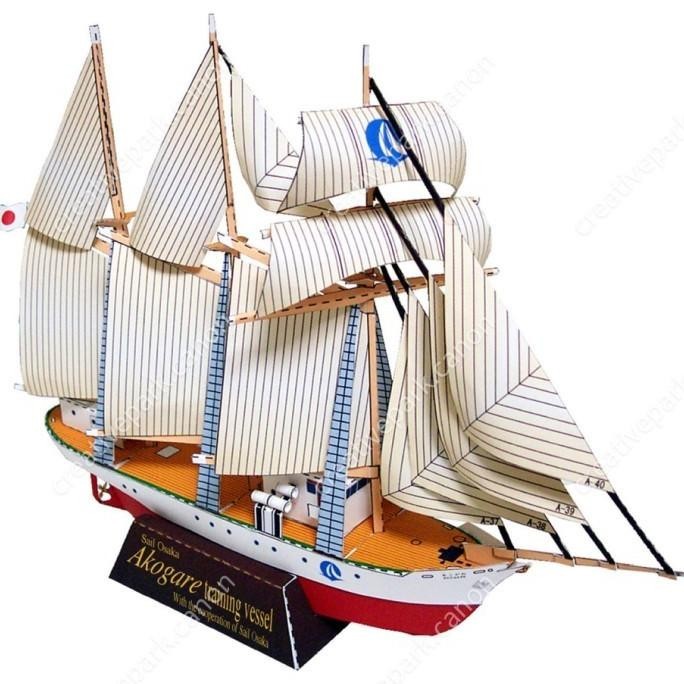 

Papercraft DIY Miniatur Kapal Layar Akogare Miniature
