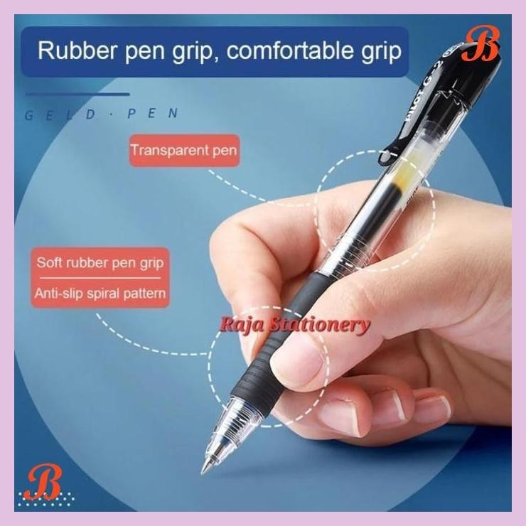 

| KG | PILOT PEN G2 0.5 0.7 GEL CLICKER PEN PILOT G2 HITAM BIRU CETEK [12PCS]