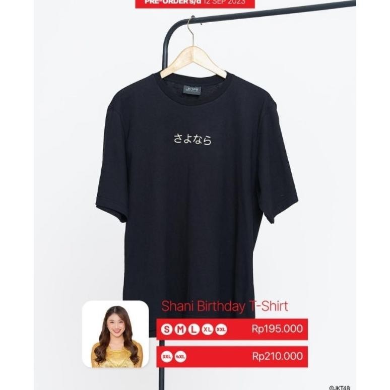 (Kode.  Y945X) Kaos JKT48 Birthday T-Shirt Shani Indira 2023 - Hitam