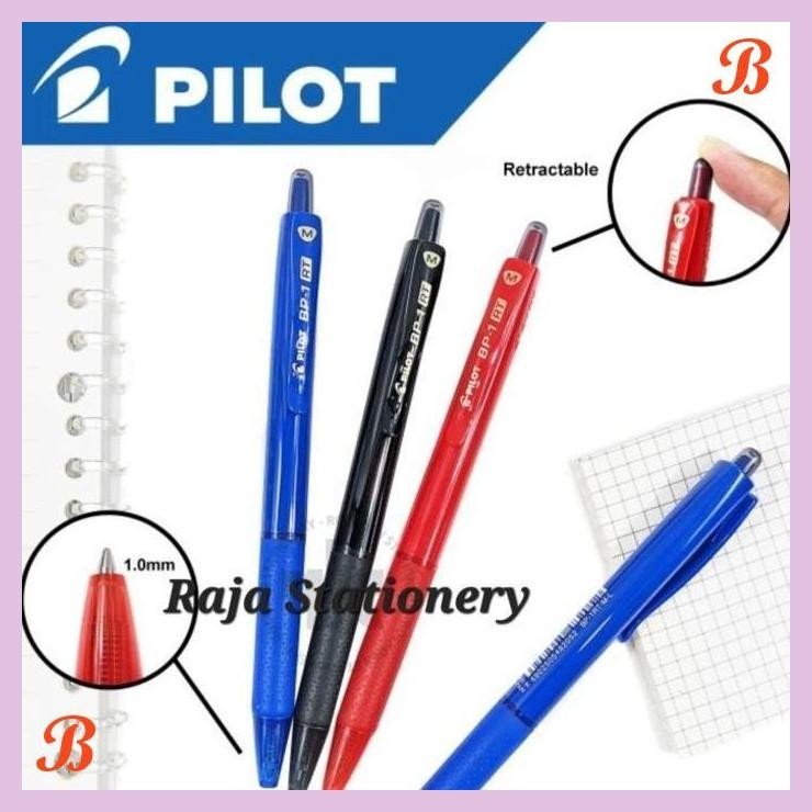 

| KG | PILOT BALL PEN CLICKER BP-1 RT PULPEN HITAM BIRU CETEK PILOT BP1RT