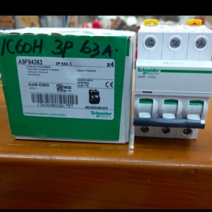 [New] Mcb 3P 63A Ic60H Schneider 10Ka Berkualitas