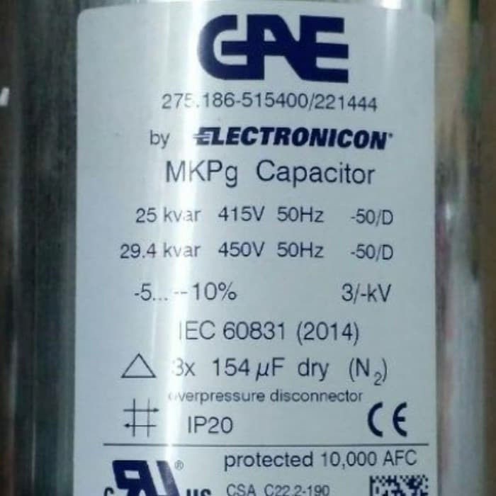 [New Ori] Kapasitor Bank Gae 25Kvar 415V / Capacitor Bank Gae 25 Kvar Mkpg Mkp Berkualitas