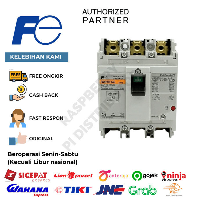 [New Ori] Fuji Bw50Rag-3P020 Mccb Bw Series 50Af 10Ka 3P 20A Limited