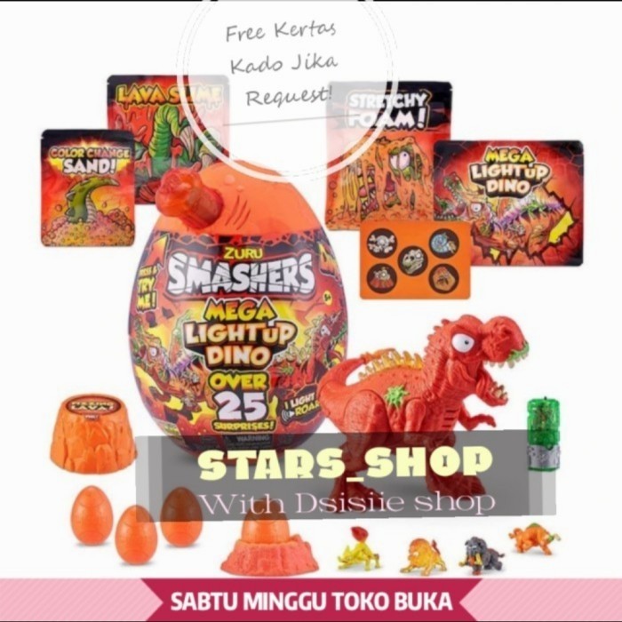 [Ori] Zuru Smashers Series 4 Mega Light Up Dino Light Up  Sound Original Diskon