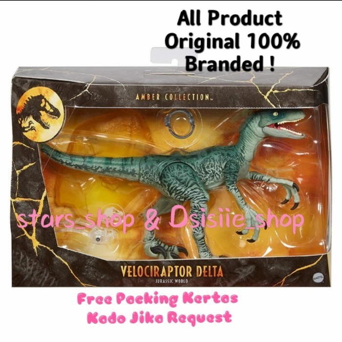 [Original] Jurassic World Amber Collection Velociraptor Delta Original / Figure Terbaru