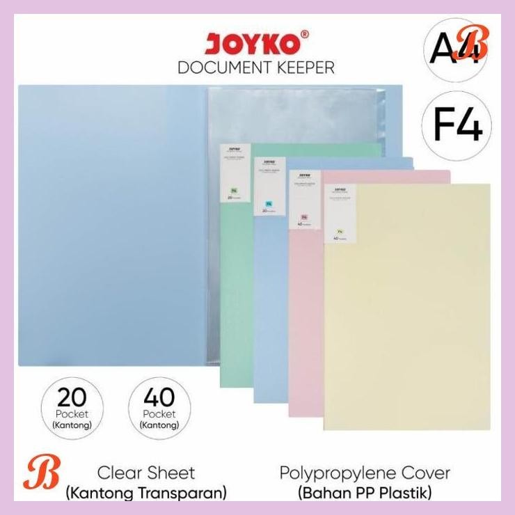 

| KG | JOYKO DOCUMENT KEEPER A4 F4 CLEAR HOLDER PASTEL MAP DOKUMEN ALBUM