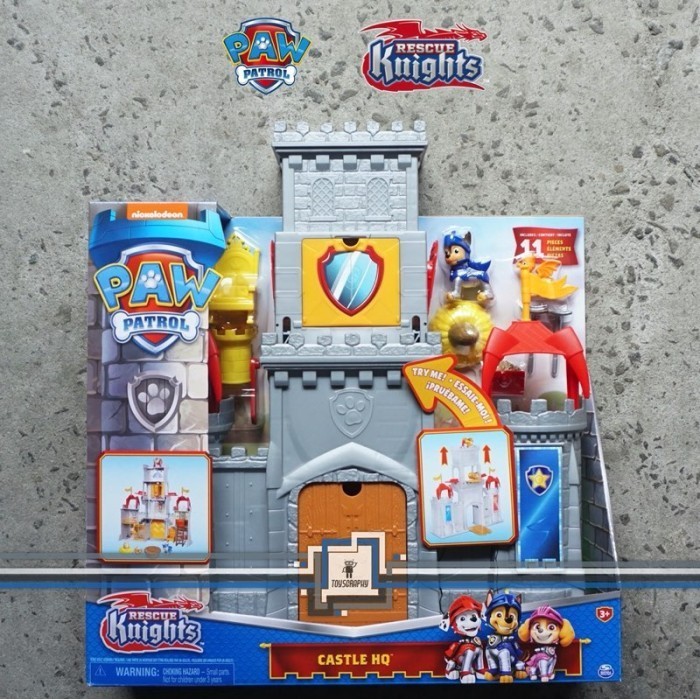 [Original] Paw Patrol Rescue Knights Castle Hq Playset With Chase  Mini Dragon Limited