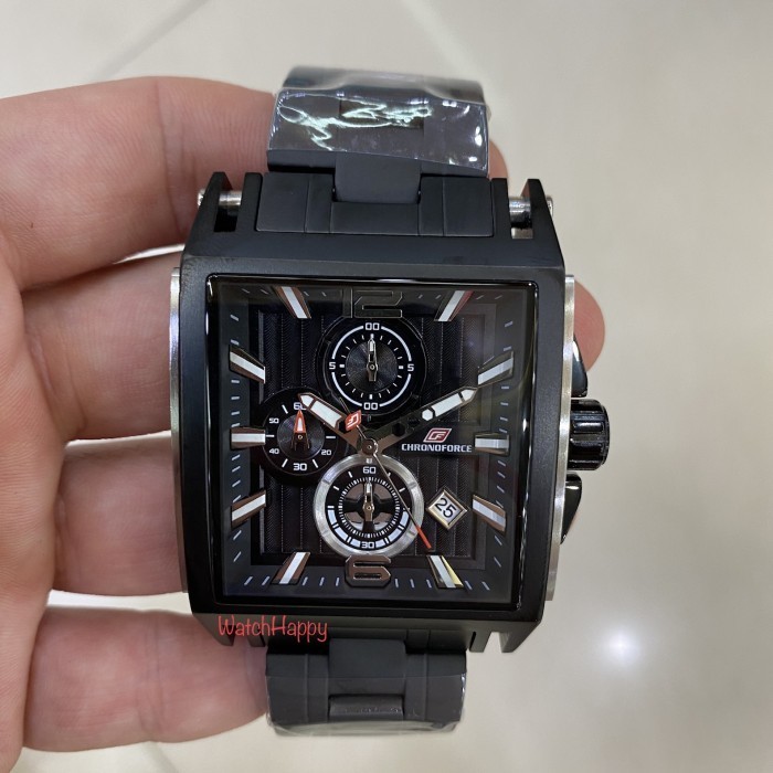 ✅New Watchhappy Chronoforce 5312 5312G Cf 5312 Men Sport Full Black Chrono Limited