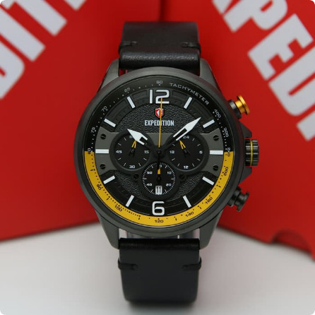 ✅New Expedition E6769 / 6769 - Jam Tangan Pria Original - Yellow Black Terbatas