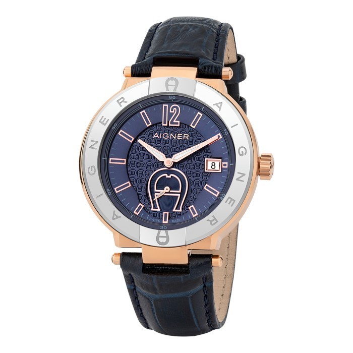 ✅New Aigner A133108 Monza Swiss Made Blue Round Dial Men’S Watch Diskon