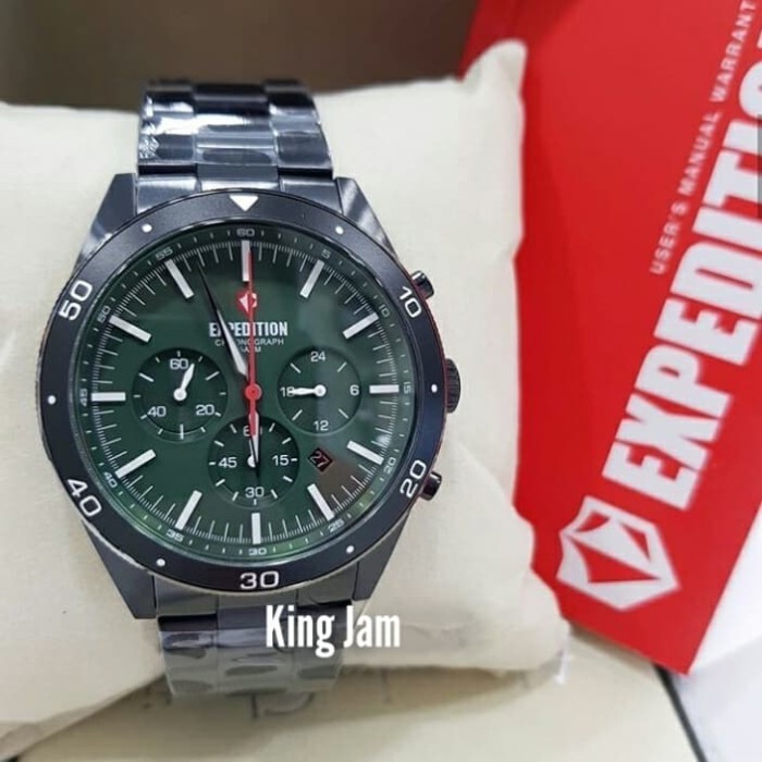 ✅Ori Jam Tangan Pria Expedition E-6791/ E 6791 Original Black Green Limited