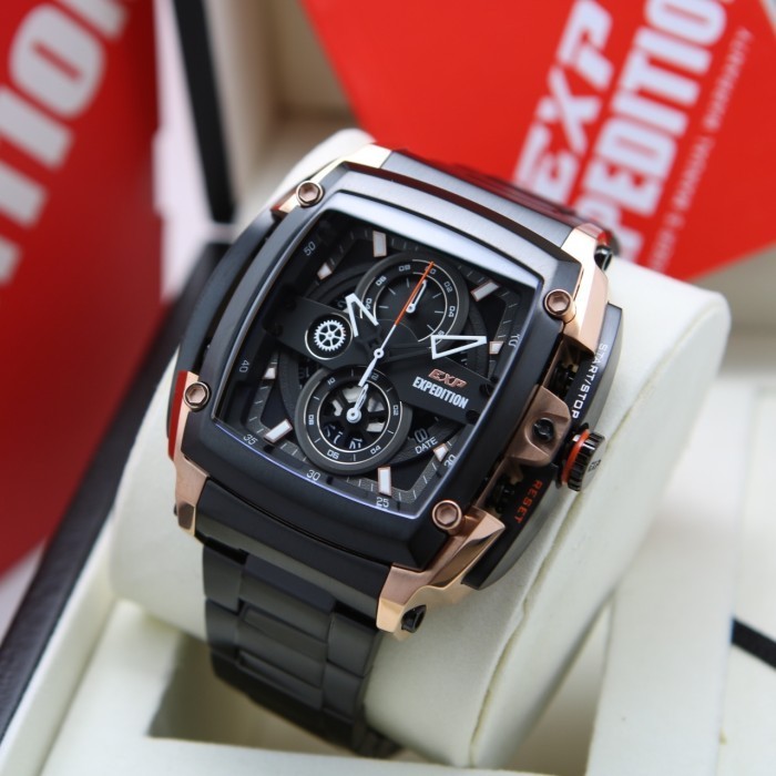 ✅New Ori Expedition Pria Exp3008 / 3008 Rosegold Black Original Diskon