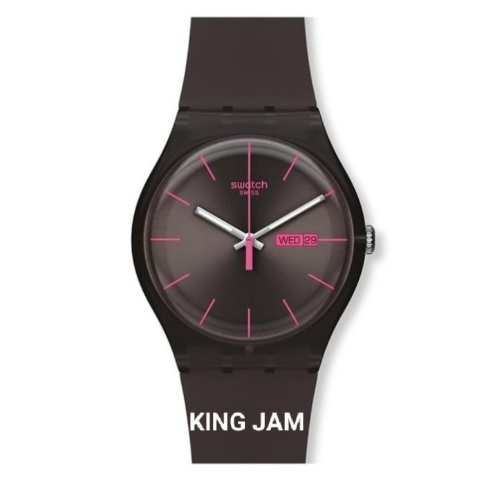 ✅New Ori Jam Tangan Pria Swatch Suoc700 Original Brown Rebel Limited
