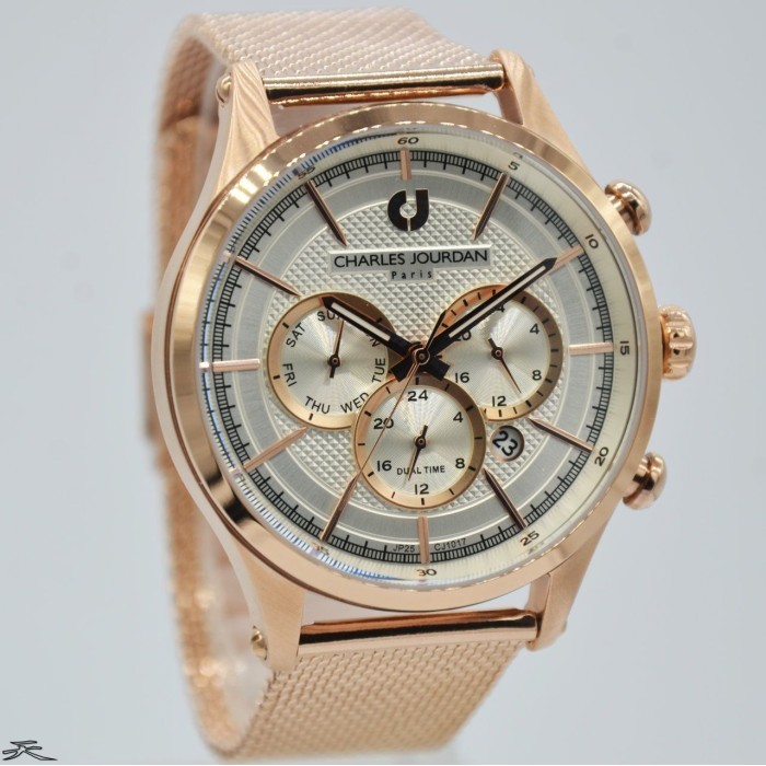 ✅Original Charles Jourdan Cj1017-1512C - Jam Tangan Pria Original - Rose Gold Limited