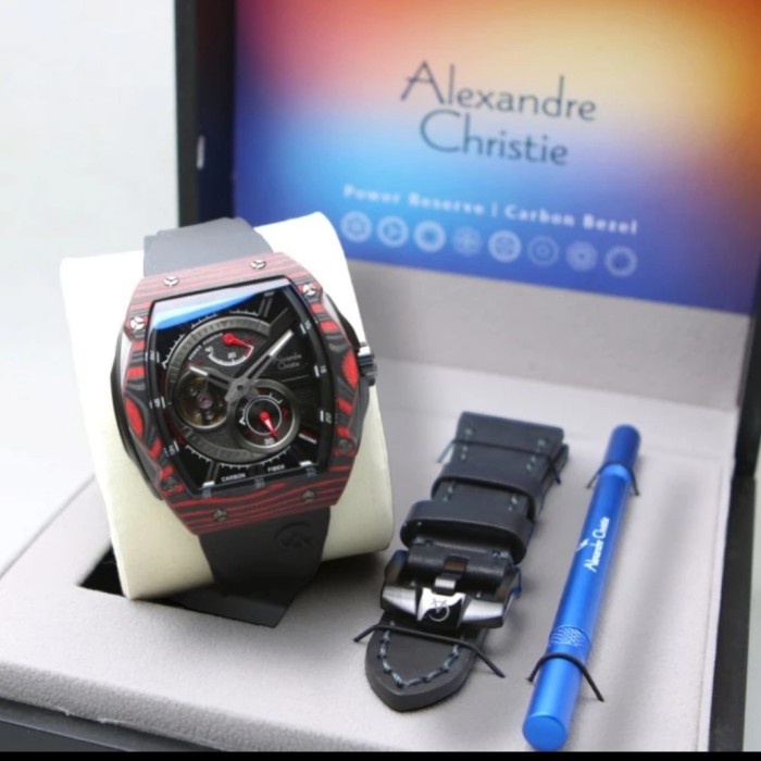 ✅Original Alexandre Christie Ac 6608 Black Red Automatic Limited Edition Ori Limited