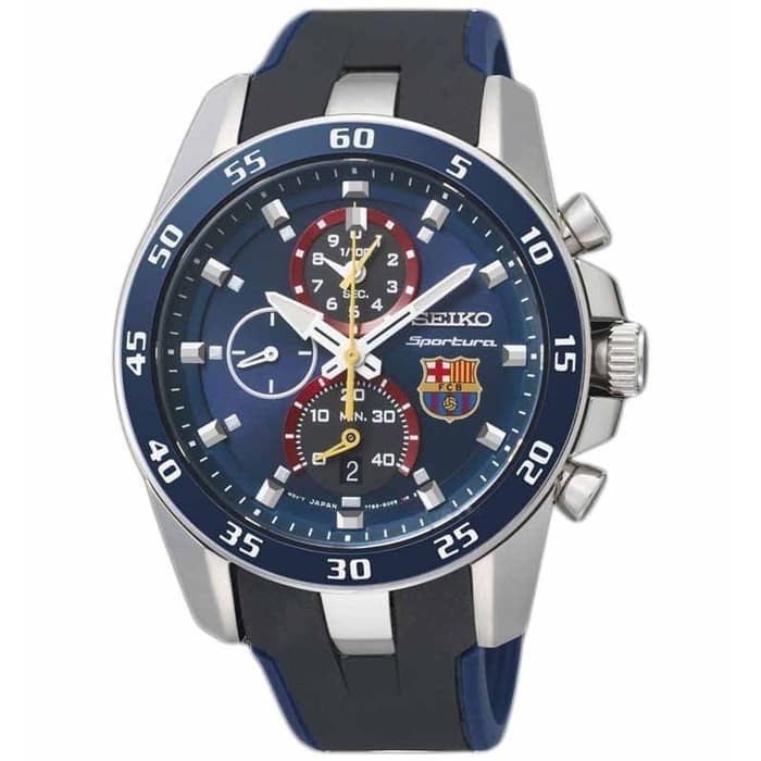 ✅Original Jam Tangan Pria Seiko Sportura Fc Barcelona Spc089P2 Original Berkualitas