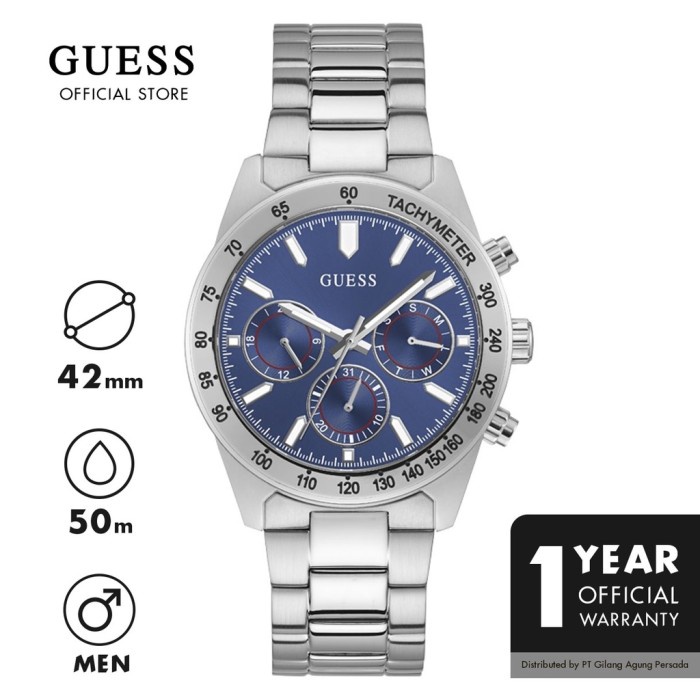 ✅Original Jam Tangan Pria Guess Ori - Guess Watch Silver Gw0329G1 - Altitude Terbatas