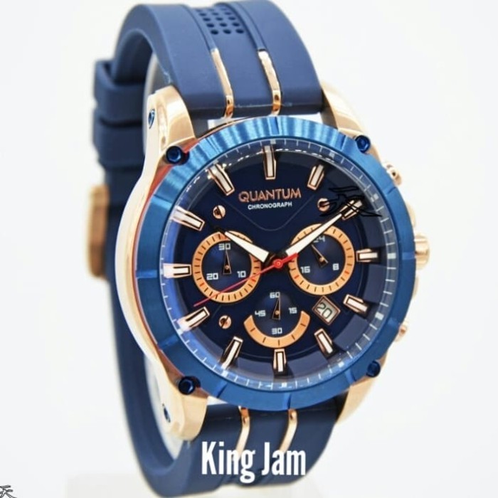✅Original Jam Tangan Pria Quantum Pwg674.499 Original Blue Rubber Berkualitas
