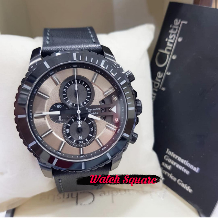 ✅Ready Jam Tangan Alexandre Christie Original Pria Ac6527 Black Brown Limited