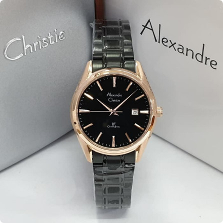 ✅Termurah Jam Tangan Wanita Alexandre Chrsitie Ac 8554 Original - Rosegold Black Terbaru