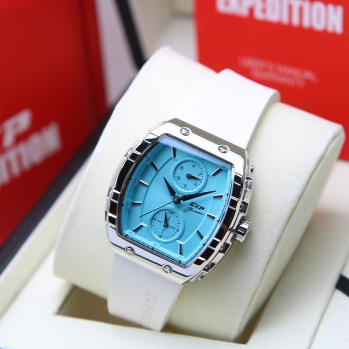 ✅Sale Jam Tangan Wanita Expedition E 6782 E6782 Silver White Blue Original Diskon