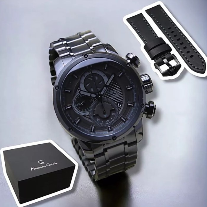 ✅Original Ac6239 Jam Tangan Pria Alexandre Christie Ac 6239 Original Full Black Berkualitas