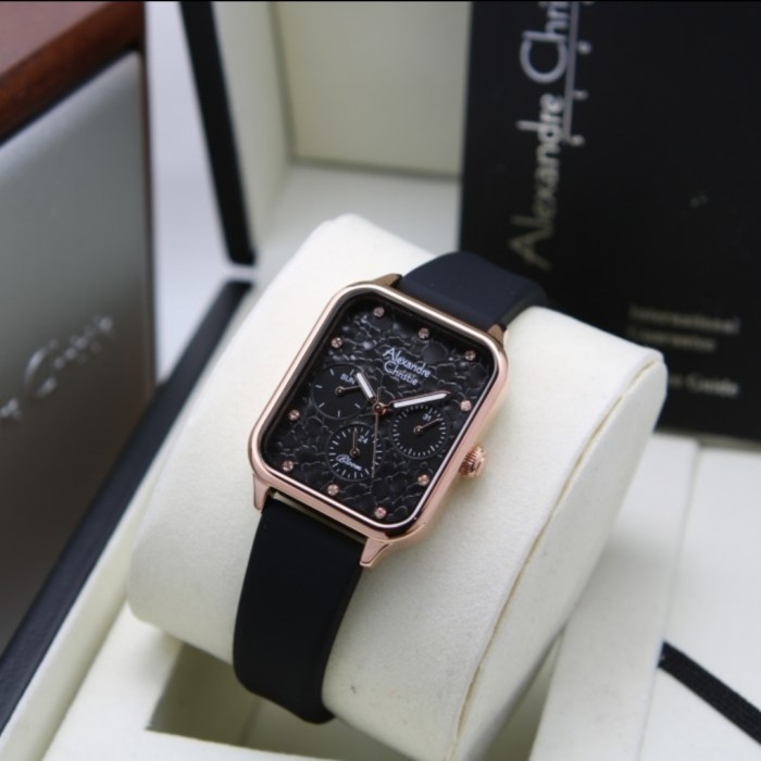 ✅Termurah Alexandre Christie Ac 2A04 Rosegold Black Ac2A04 Wanita OriRubber Diskon