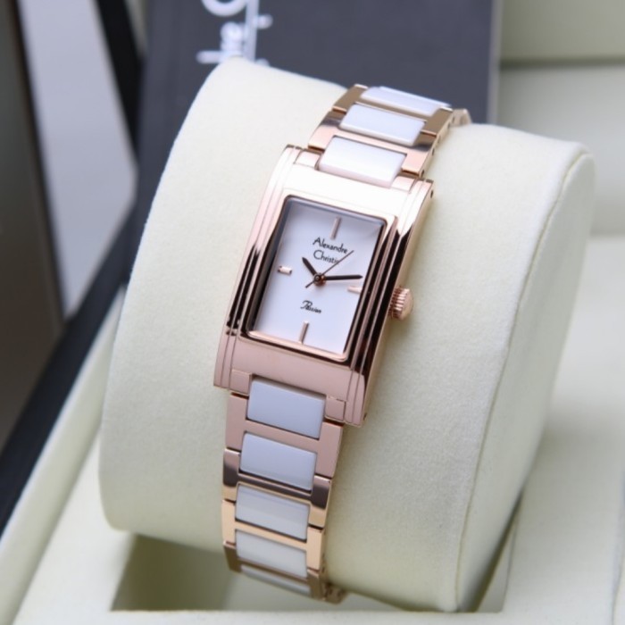 ✅Sale Alexandre Christie Ac 2983 Rosegold White Ceramic Ac2983 Wanita Ori Terbatas