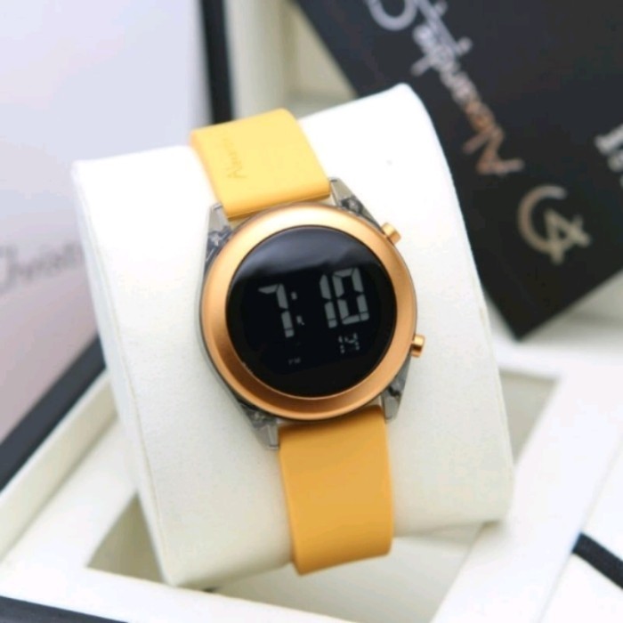 ✅Sale Jam Tangan Wanita Alexandre Christie 9358 Kuning Original Terbaru