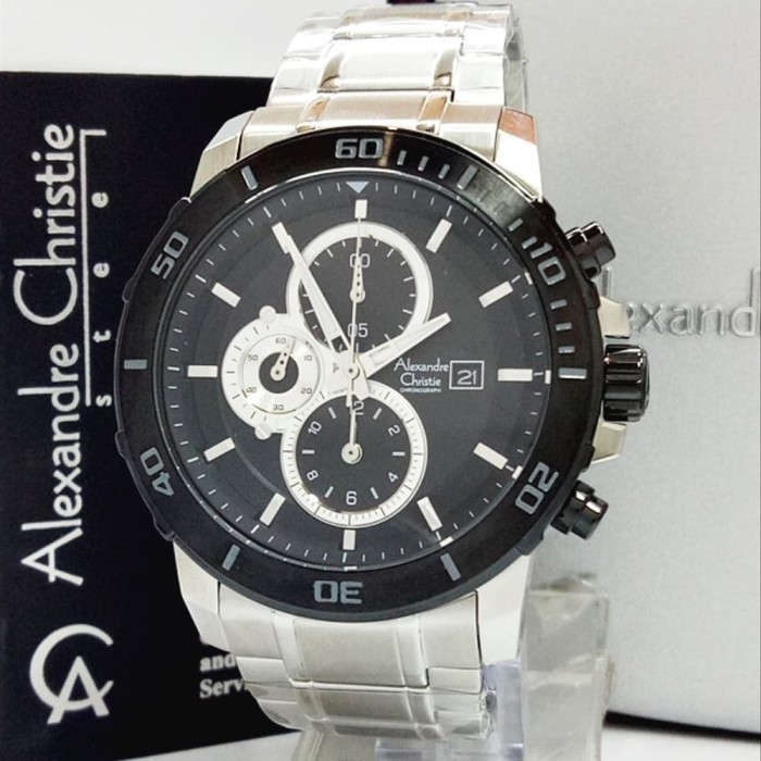 ✅Ready Alexandre Christie Ac 6473Mc / Ac6473 Silver Black Original  Garansi Diskon