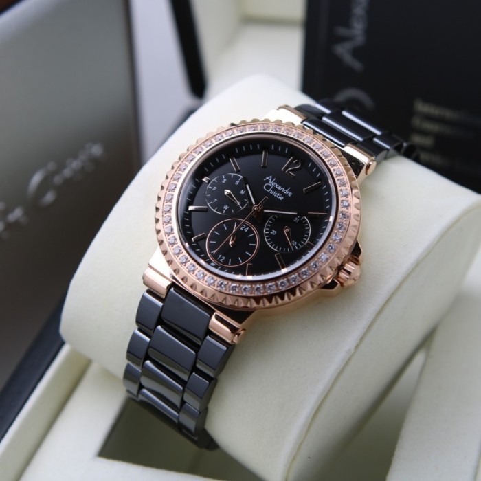 ✅Termurah Jam Tangan Wanita Alexandre Christie Ac 2337 Ac2337 Black Rosegold Diskon