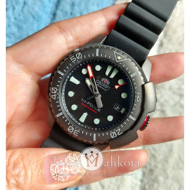 Jam Tangan Pria Orient RA-AC0L03B M-Force Stealth Black 45mm Automatic Sapphire Crystal