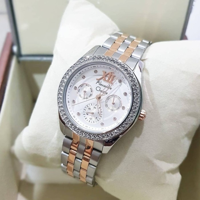 ✅Termurah Jam Tangan Wanita Alexandre Christie Original Ac2496 Silver Rosegold Diskon