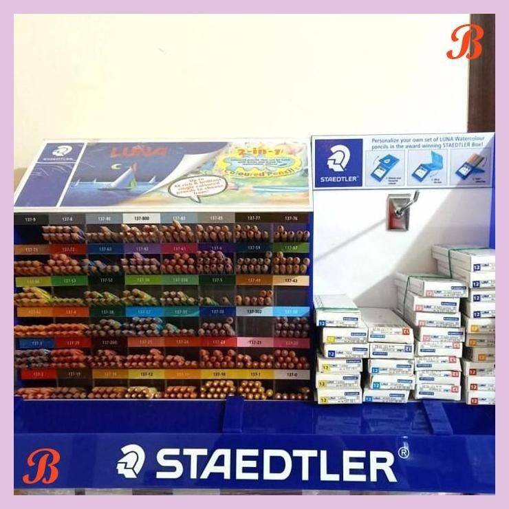 

| KG | STAEDTLER LUNA WATERCOLOUR PENCILS COUNTERTOP NEW RAK PENSIL WARNA
