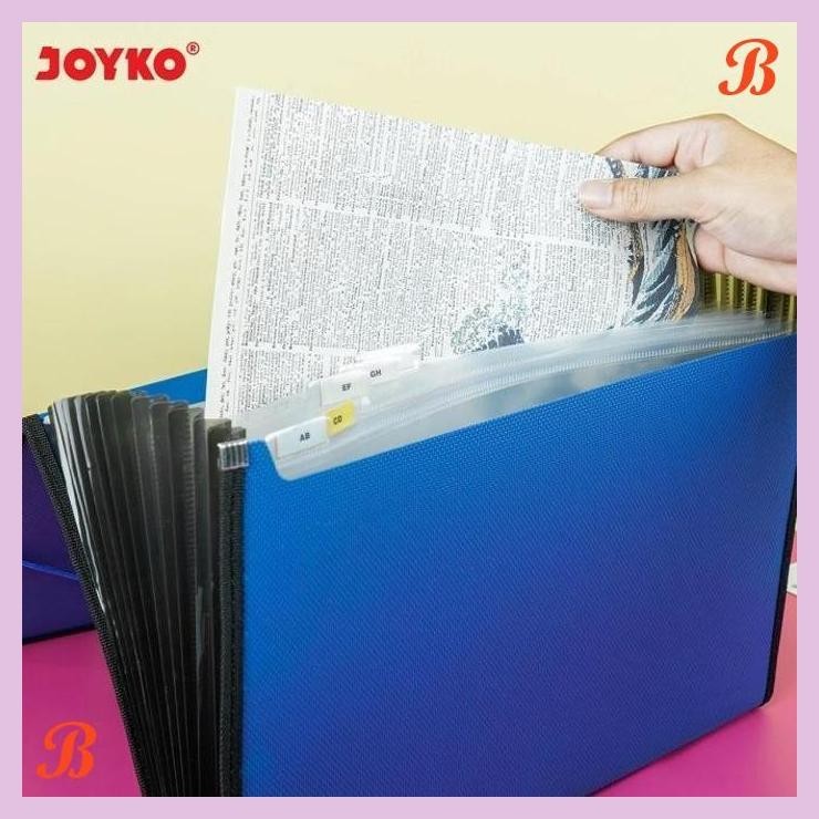 

| KG | JOYKO EXPANDING FILE FOLIO F4 13 POCKETS MAP HARMONIKA EF-2538
