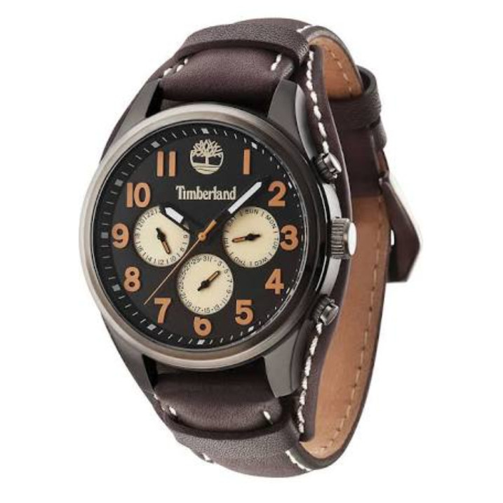 ✅Ori Timberland 14477Jsu/02 Rollins Brown Leather Men'S Watch Diskon