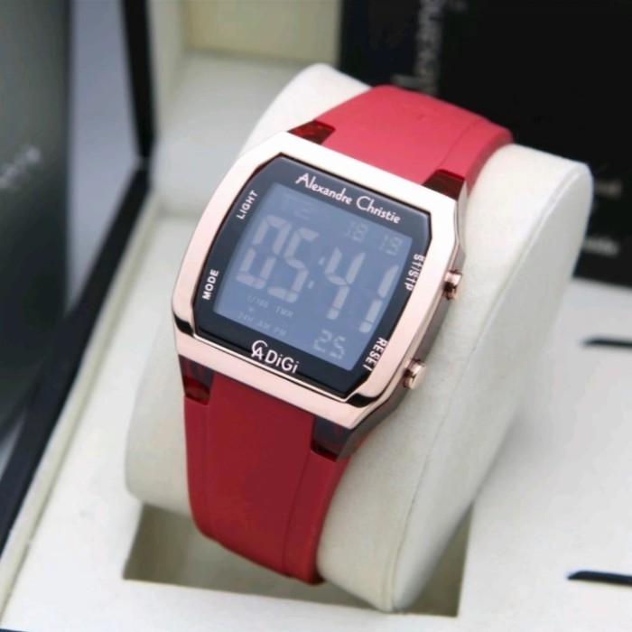 ✨Baru Jam Tangan Digital Wanita Alexandre Christie Ac 9348 Mh All Rubber Terbaru