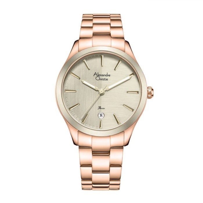 ✨Baru Jam Tangan Wanita Alexandre Christie Ac2A90 Ac 2A90 Rosegold Grey Diskon