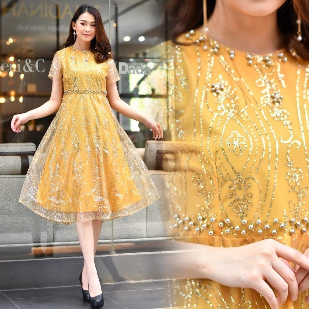 UIP Dress Natal Terbaru 2021/Dress Brukat Jumbo/Dress Natalia Kerut Bali/Dress/Cioza/Dress Midi Bruk