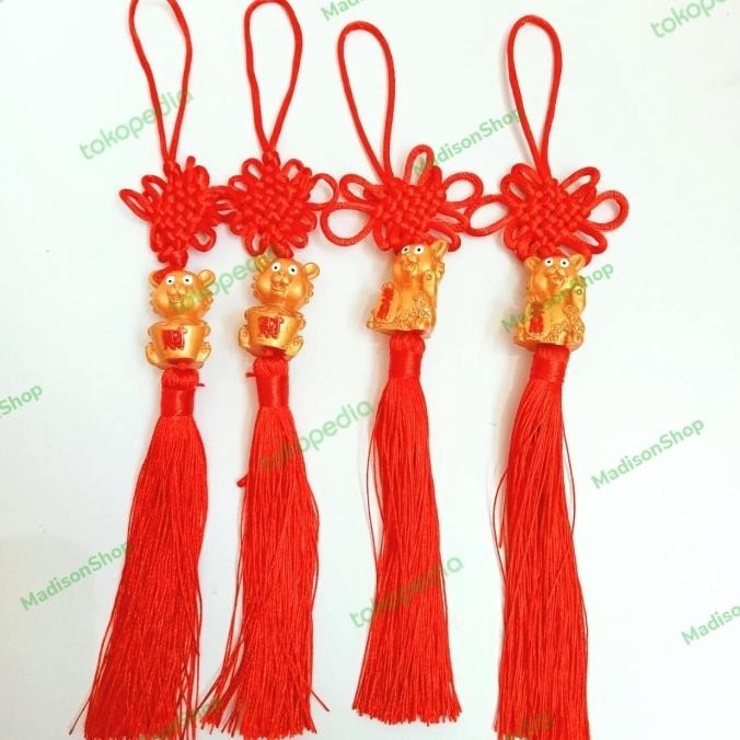 

Ready Gantungan Merah Imlek Macan Emas Kado Tinsel Tiger Hiasan Pohon Meihwa Berkualitas