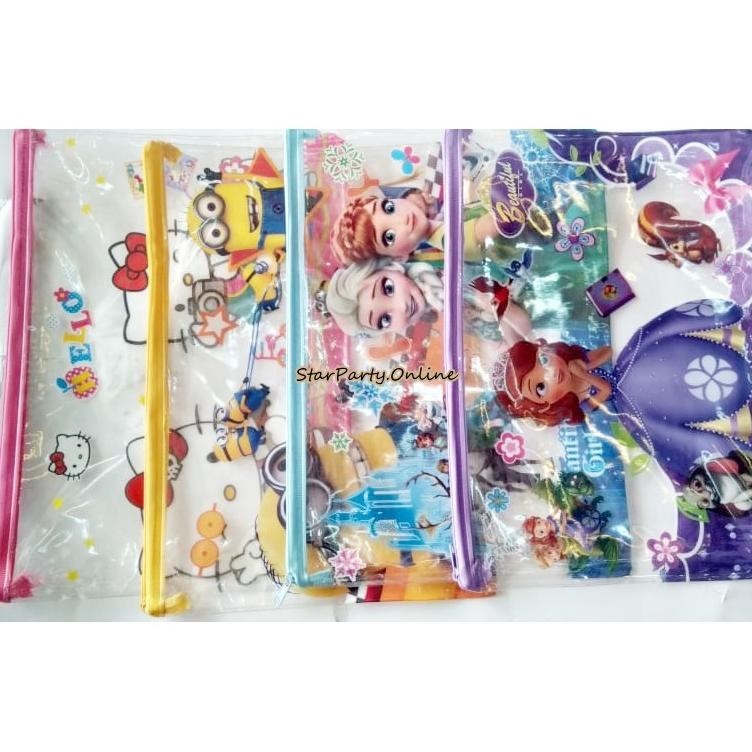 

Tas File Plastik Resleting Karakter/ Map Plastik/ Tas make up