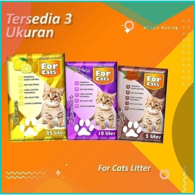 Pasir Kucing Impor Gumpal Wangi FORCATS FOR CATS 10 Liter Lemon Cat 16