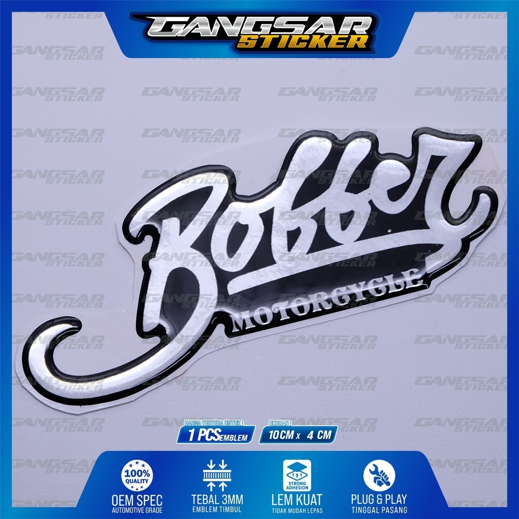 emblem motor custom bobber / emblem tangki motor bobber / custom emblem box aki bobber / emblem moto
