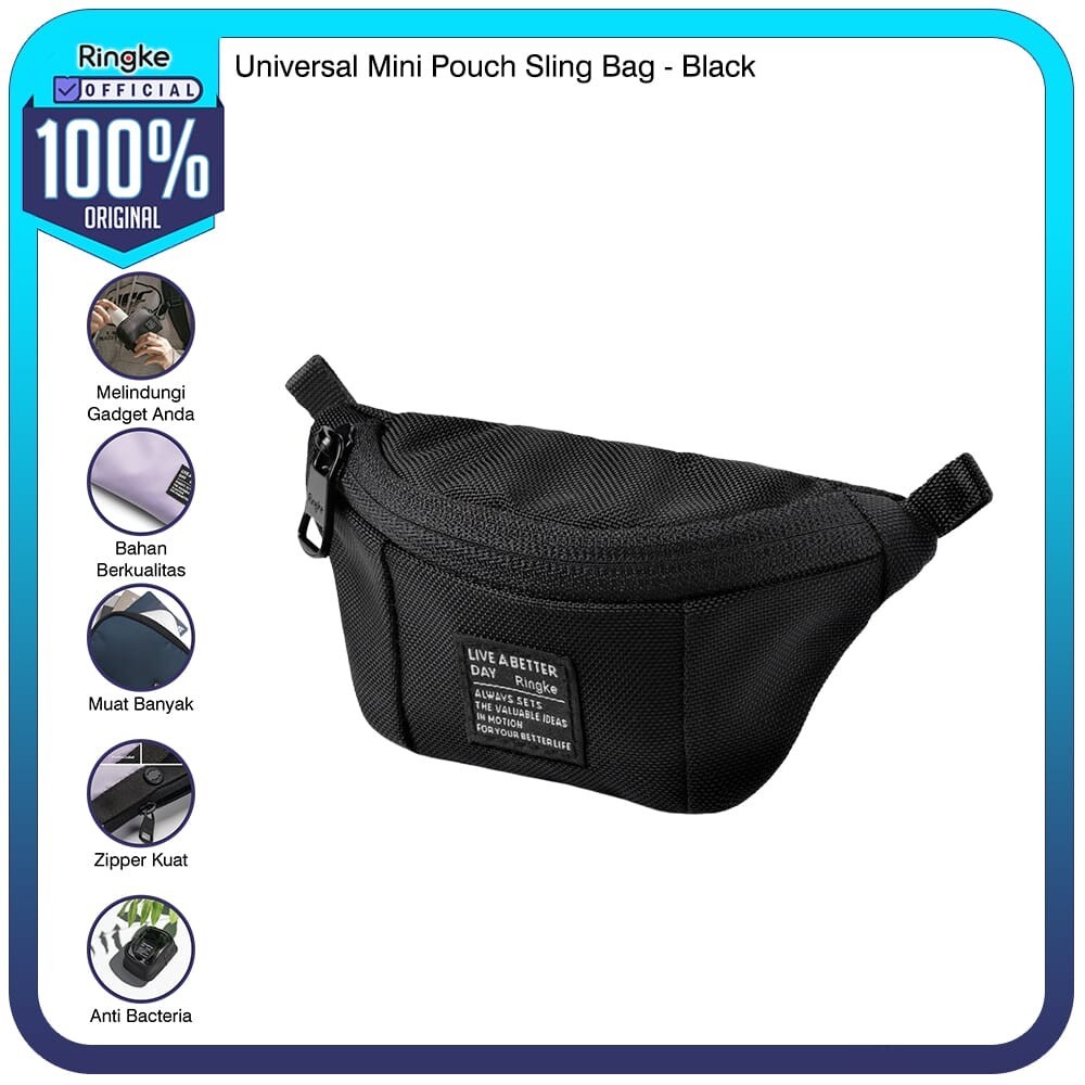 Ringke Mini Pouch Sling Bag Black Airpods Earphone Buds Case