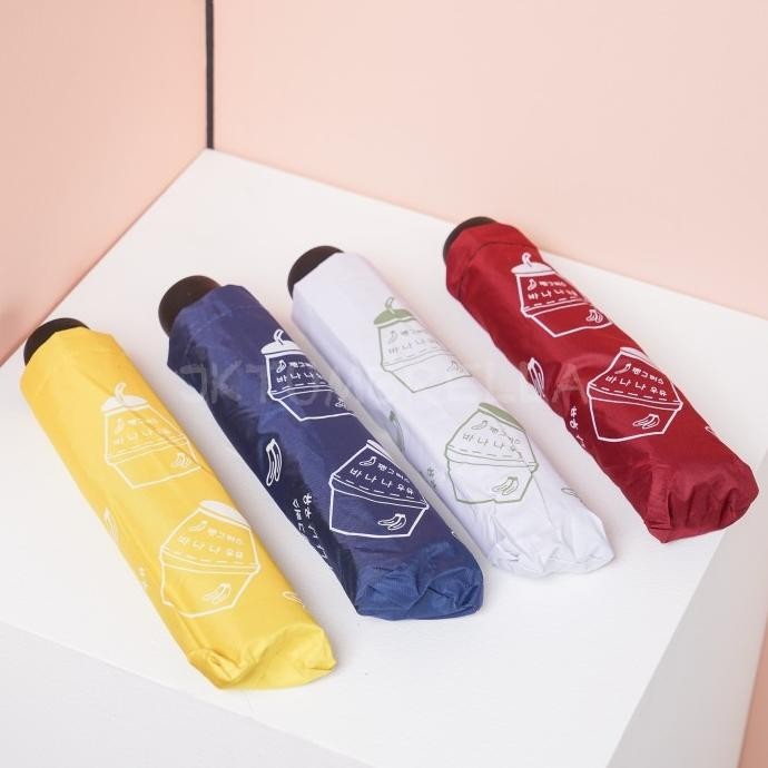 Payung lipat 3 banana milk korea / lapis hitam anti UV / GRC - L05