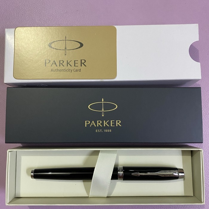 

[Baru] Pulpen Parker Im New Black Lq Ct Roller Ball Hitam Kilap Klip Silver Berkualitas